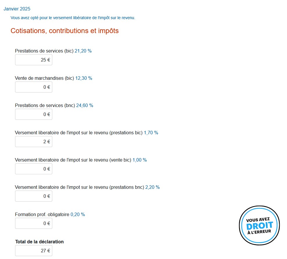Le site Urssaf vous récapitule très clairement tout ce que vous devez payer comme impôts et prélèvements sociaux.